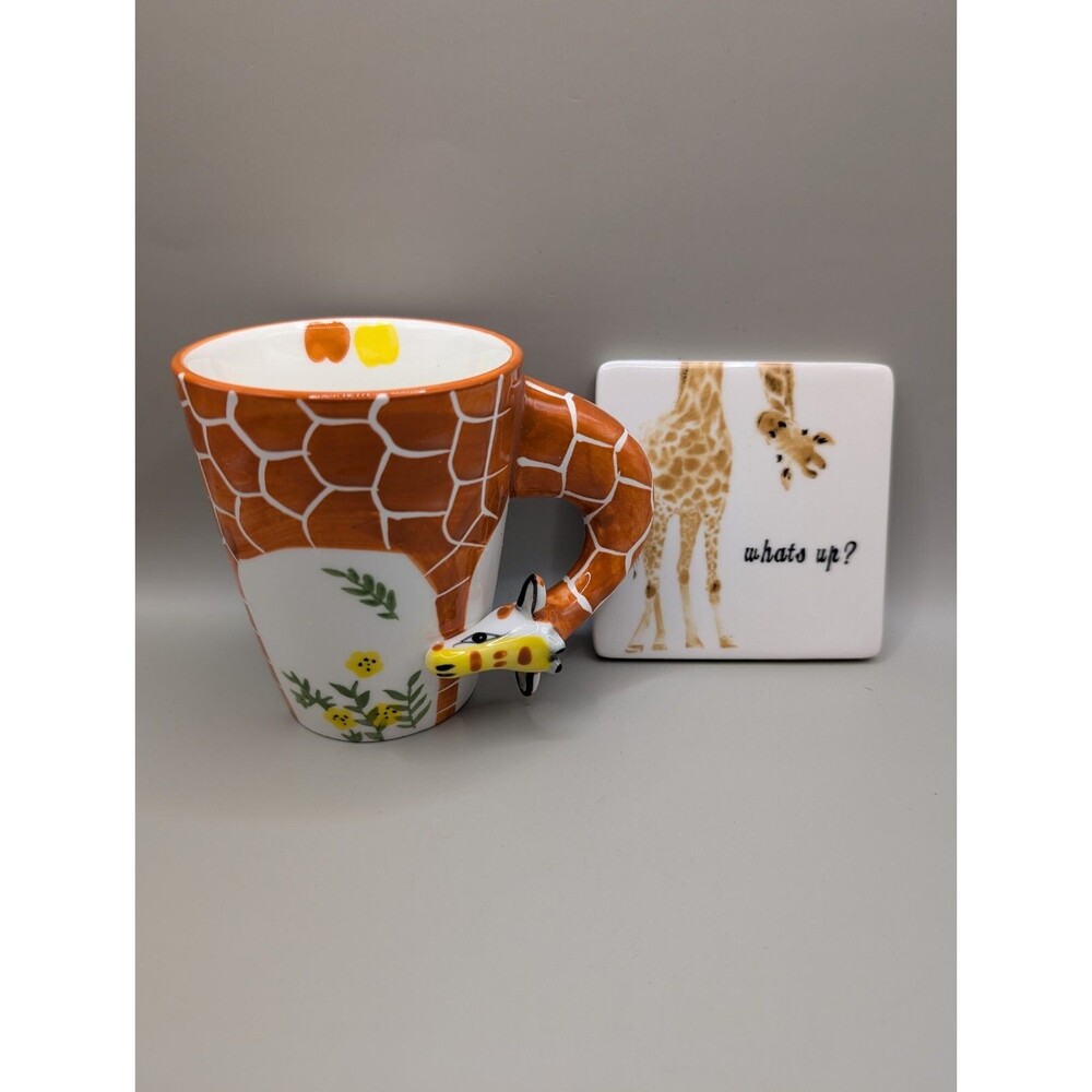 InFLOATables Giraffe mug with coaster new in box no damages
